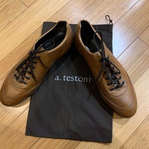 A.testoni 9.5 men’s brown leather shoe